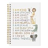 LADOCK Affirmations for Kids Spiral Notebook, Inspirational Woodland Animals Journal for School Work, Affirmation Journal for Kids Boys, I Can Do Hard Things Motivational Notebooks, 5.5x8.3