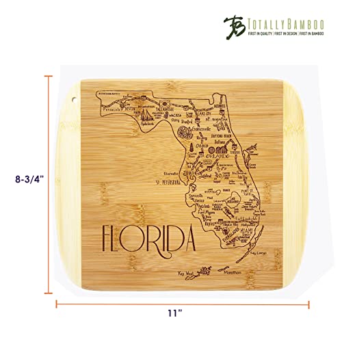 Image of Totally Bamboo A Slice of Life Florida Engraved Map Cutting Board
