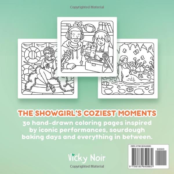 Cozy Showgirl Coloring Book: Bold and Easy Pages Inspired by the Most Iconic Showgirl and Her Cozy Life Moments image 3