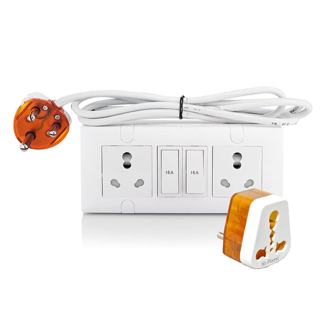 Hi-Plasst 16 Amp Heavy Duty Extension Board with Individual Switches, Two 16a-Sockets, 5 Meter Wire Extension Cord | Multi Plug Socket | Power Extension Board for Heavy Appliances (5 Meter)-image-12