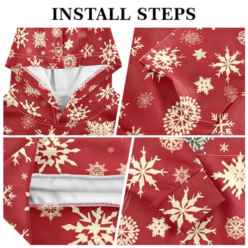 Kids Hoodies Sweaters Christmas Xmas Snowflake Hooded Sweatshirts with Big Pockets for Boys Girls B04000933