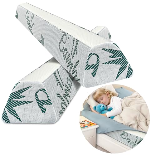 LVYSHOW Baby Bed Bumpers for Toddlers, Foam Bed Guard Rail for Kids Bed Twin Full Queen King Size Bed, 2 Pack