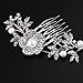 Tinksky Wedding Bridal Headpiece Hair Comb Pearl Crystal Flower Leaf Hair Clip Side Comb Pin