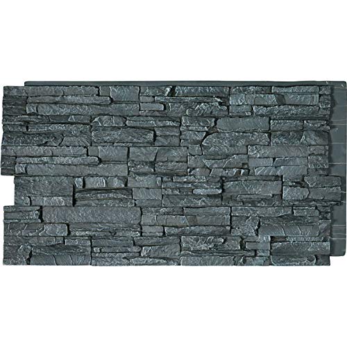EKENA MILLWORK PNU24X48CNSG Canyon Ridge Stacked Stonewall Faux Stone Siding Panel, 45 3/4"W x 24 1/2"H x 1 1/4"D, Slate Gray