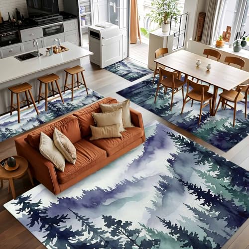 Tapete Decorativo Qibunaqu 3x5 Púrpura Suave Antideslizante miniatura 7
