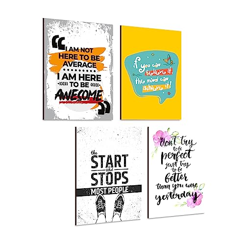 Image of PAPER PLANE DESIGN Poster Frames Quotes Size- 8.25 x 11.75 inch, Set of 4, Motivational (G)