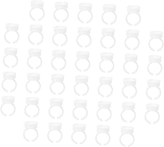 Beavorty 500pcs Ring Palette Cup Pigment Ring Holder Eyelash Makeup Tool Pigment Holders Pigment Container White Plastic Tattoos Pigment Rings Pigment Ring Cups Pigment Ink Cup Ink Cup