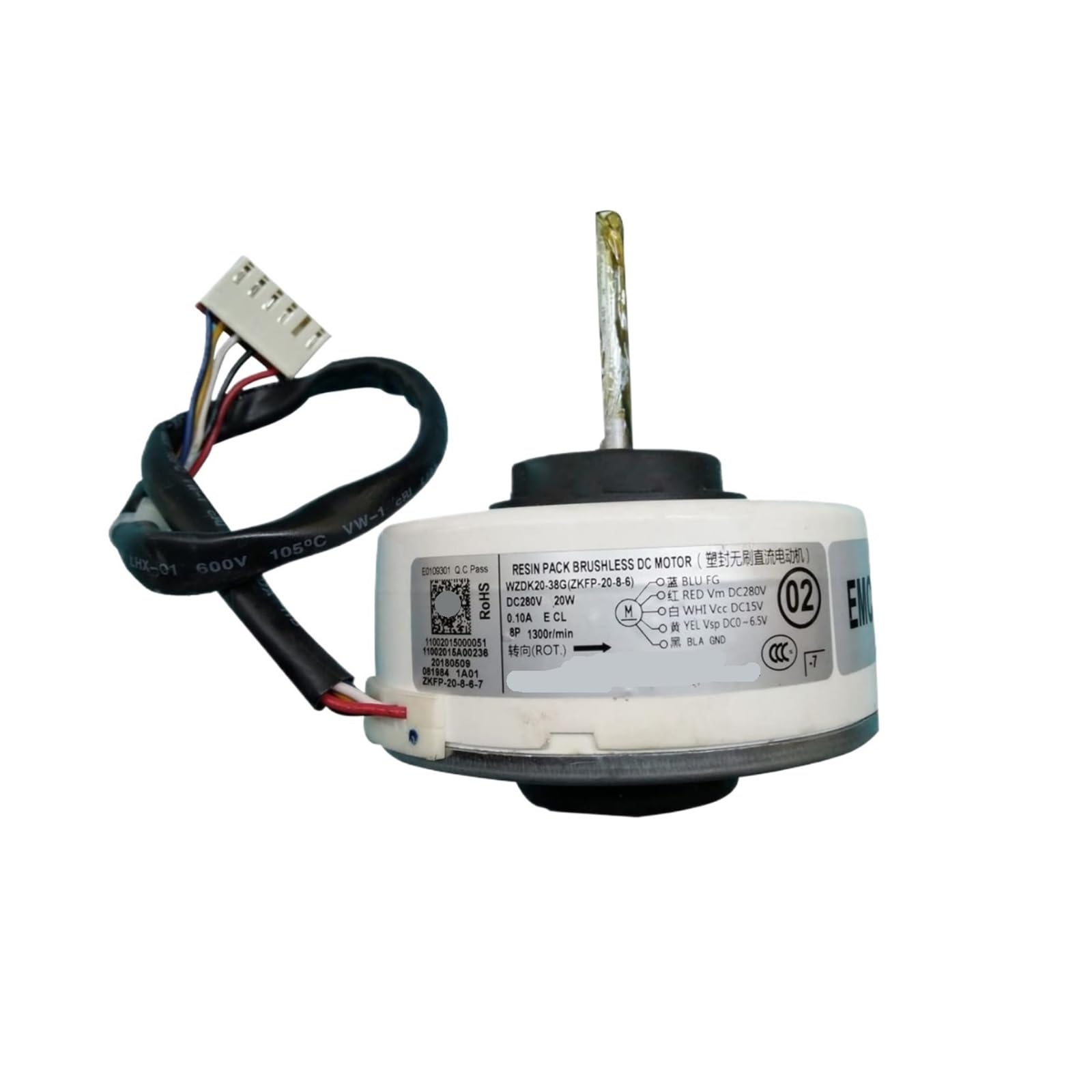 10er-Pack, Klimaanlagenmotor, WZDK20-38G ZKFP-20-8-6, Bürstenloser DC-Lüftermotor, 20-W-Inverter-Klimaanlage, Bürstenloser DC-Motor
