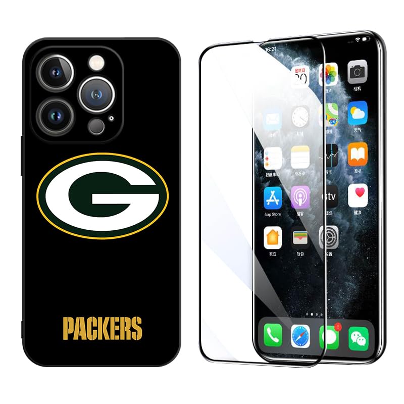 fit Packers for iPhone 14 Pro Case, 1X Case [Not-Yellowing] with 1X Tempered Glass Screen Protector +, [Military-Grade Drop Protection] Phone Case 6.1 Inch, FHJISifh 14P BZG