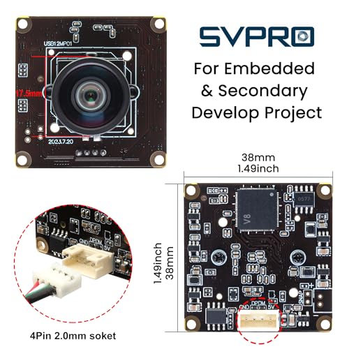 Image of SVPRO 12MP USB Camera Module, 4K 30fps Lightburn Camera 1080P 120fps High Speed with M12 Manual Focus Lens, IMX577 Wide Angle PC Cam for Raspberry Pi,Linux,Windows,Android,Mac OS