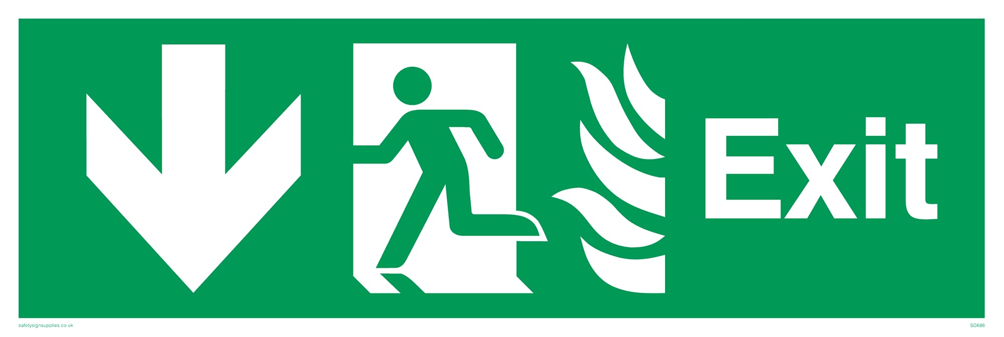 Pack of five - ExitArrow Down Sign - 300x100mm - L31