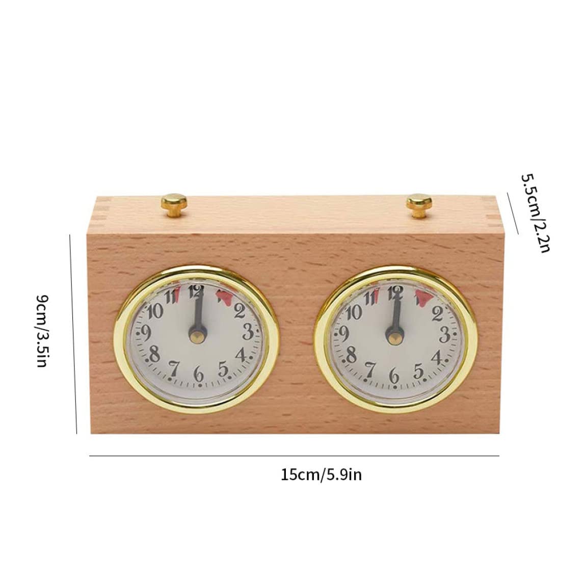 Timer per scacchi, orologio analogico in legno, timer meccanico, conto alla rovescia per competizioni