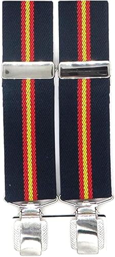 Hispapiel Tirantes hombre bandera España. Talla única caballero. Regulables y elásticos con clip metálico (Azul marino)