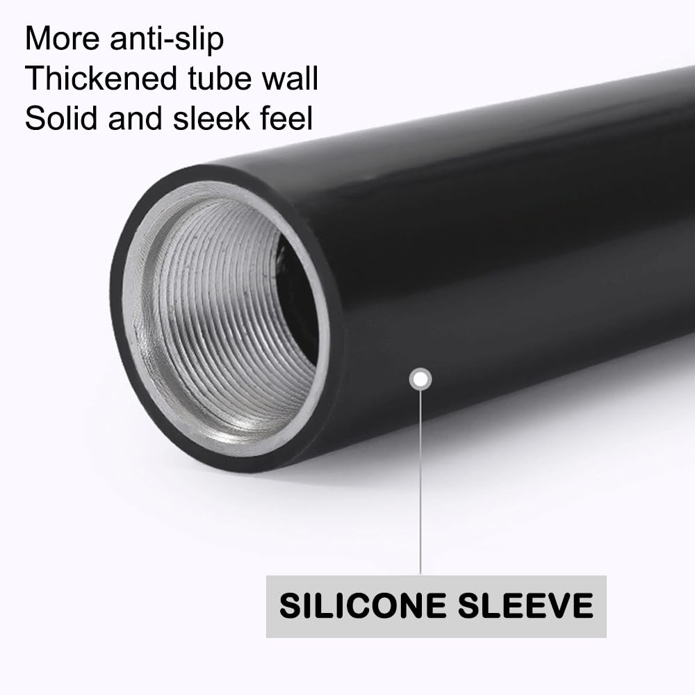 Palo da ballo cromato regolabile con manicotto in silicone nero, altezza da 2,2 a 2,7 m, per uso in studio o club domestico, modalità statica o rotante, costruzione senza soluzione di continui