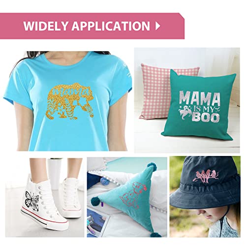 Image of HTVRONT Pink Glitter Heat Transfer Vinyl - 12 inch x 10ft Pink Glitter Iron on Vinyl for Shirts, Glitter HTV Vinyl Rolls for Heat Vinyl Design