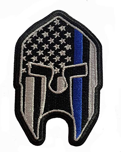 Stevens Tactical Shop Subdued Thin Blue Line American Flag Spartan Helmet Patch