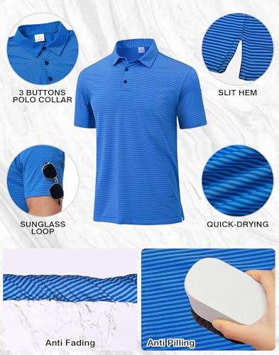 Image of Polo Shirts for Boys Golf Polo Shirt Short Sleeve Boys Performance Polo Dry Fit Stretch Collared UPF50+ Kids Golf Shirts