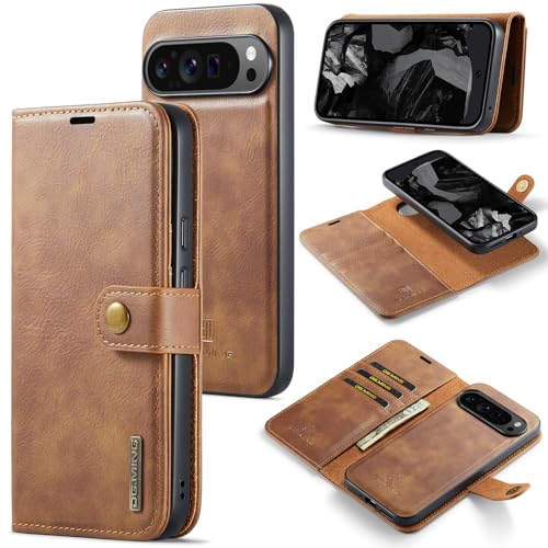 for Google Pixel 9 Pro XL 2024 Genuine Leather Wallet Case,