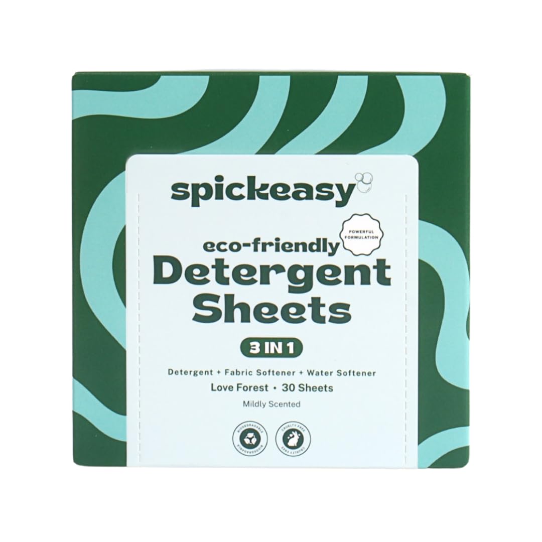3 in 1 Laundry Detergent Sheets with Fabric Softener and Water Softener, Love Forest Scent, Mildly Scented, 30 Sheets-image-21