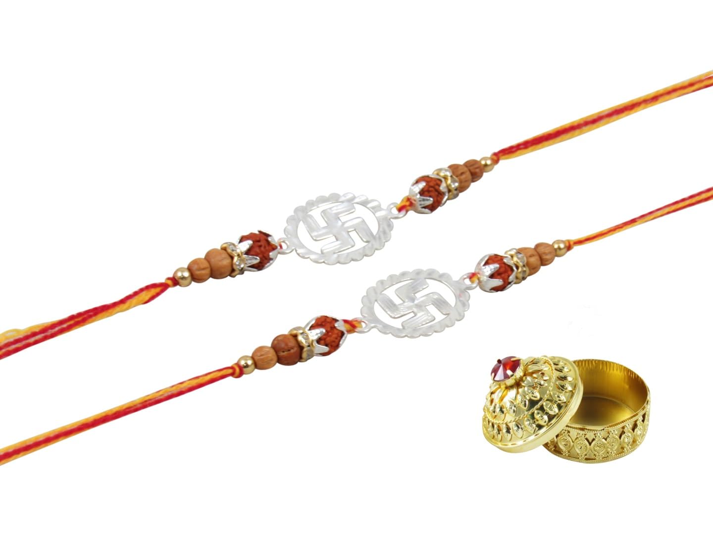GoldGiftIdeas 999 Silver Nakshi Rakhi for Brother, Rakhi for Rakshabandhan, Pure Silver Rakhi for Brother Combo with Golden Dabbi, Rakhi Gift for Bhaiya (Men/Boys) (Set of 2) (B0CBXFB4N2) Amazon Price History, Amazon Price Tracker