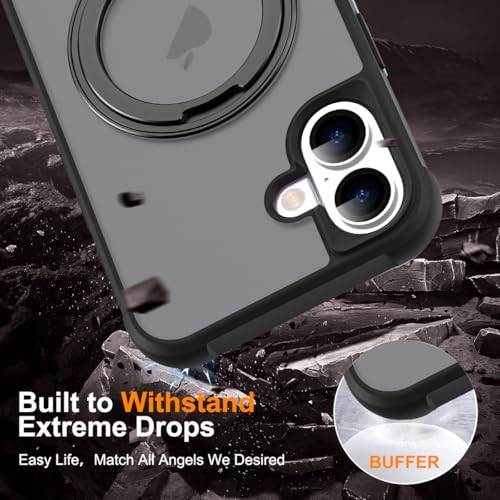 Image of Compatible with iPhone 16 Case with Stand 6.1 inch,Black