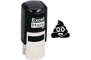 ExcelMark Round Teacher Emoji Stamp Pile of Poo: Express Yourself With Fun And Fecal Flair