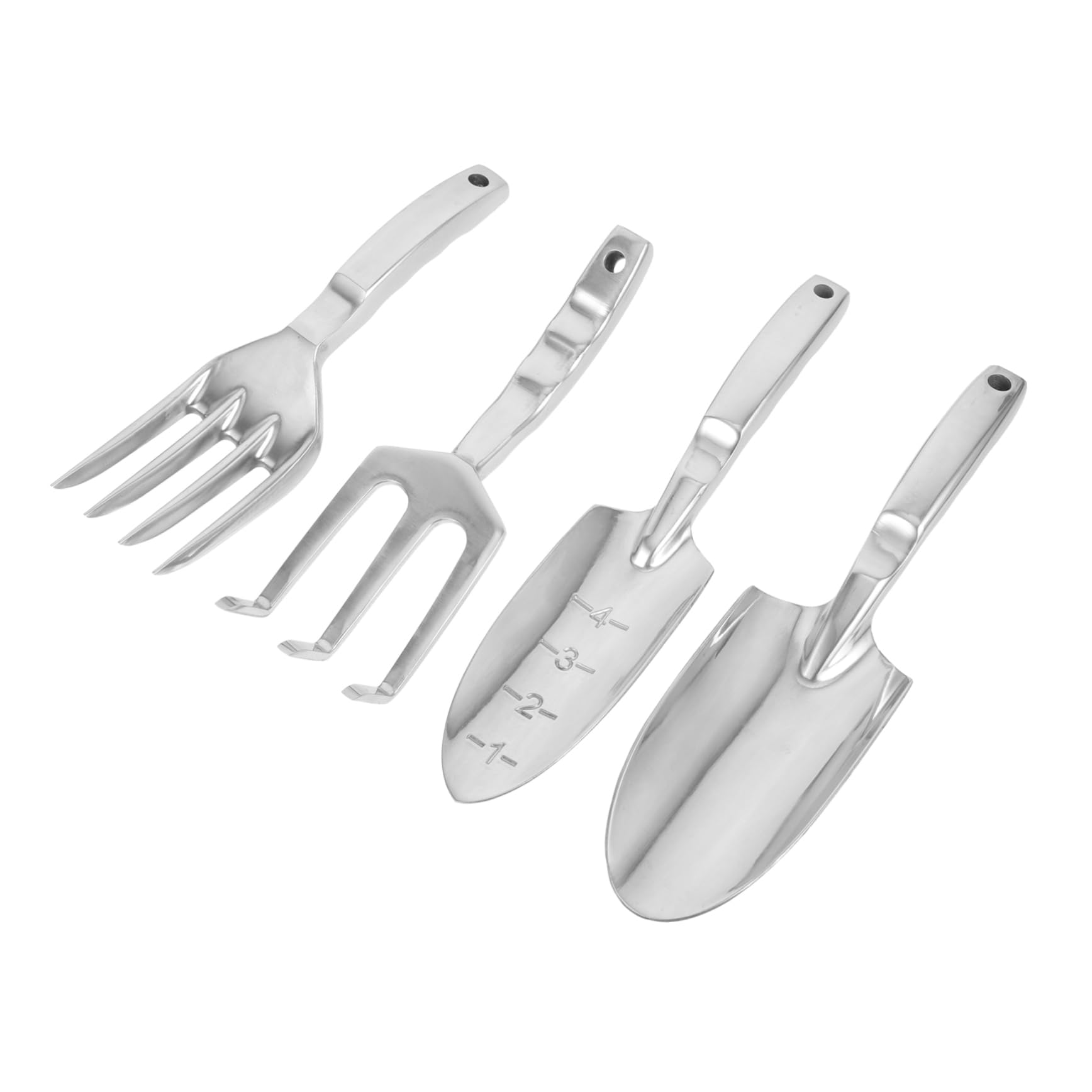 GAROZATION 1 Set Garden Tool Set for Tools Spade Shovel Planting Gardening Horticulture Shovel Rake Practical Rakes Aluminum Alloy Silver