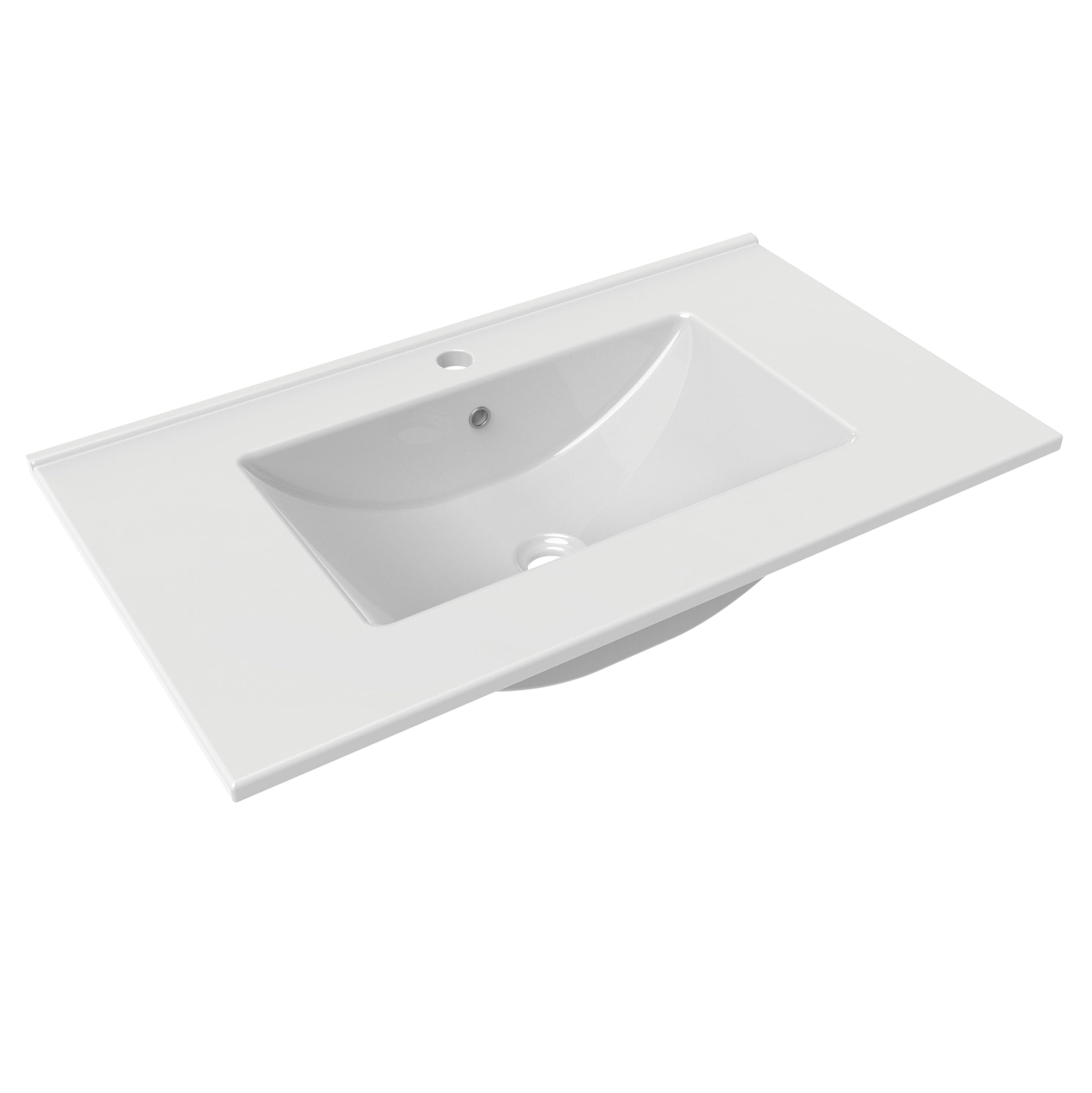 Lavabo encastrado 80, Cerámica blanca, 16,5x81x46 cm