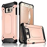 For Samsung Galaxy S6 Edge Plus Case, Samcore Dural Layers Protective Shockproof Rubber Rugged Case Cover for Samsung Galaxy S6 Edge Plus [ROSE GOLD]