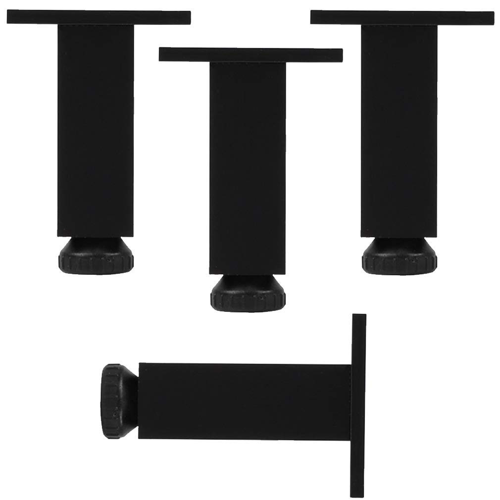 CHEWYNP Piedini per mobili,Gambe per mobili in Metallo,Gambe per divani sostitutivi,Piedi per mobili TV,Piedi per tavoli da toeletta,Altezza Regolabile 0-10mm,Quadrato,con Imbottitura di p