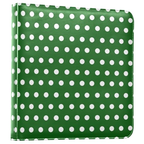 Álbum de fotos adhesivo auto DIY Scrapbook Álbum con lunares verde blanco de 3 anillos 40 páginas 8x10 para memoria miniatura 1