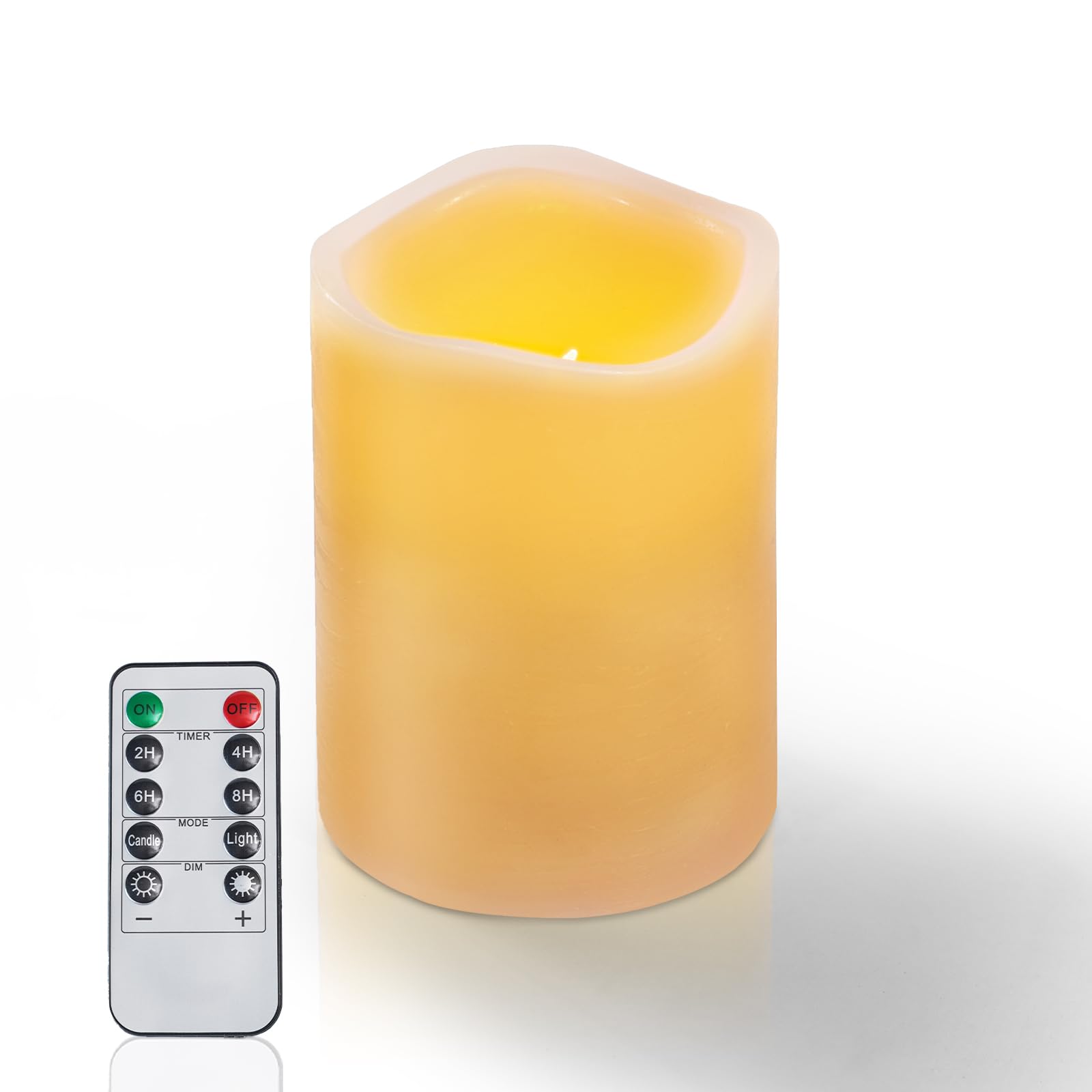 Homemory Juego de 4 velas LED parpadeantes con mando a distancia, color