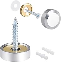 Vista 12 de uxcell Tornillos de espejo decorativos tapa tapa clavos acero inoxidable pulido 0.787 in 8pcs