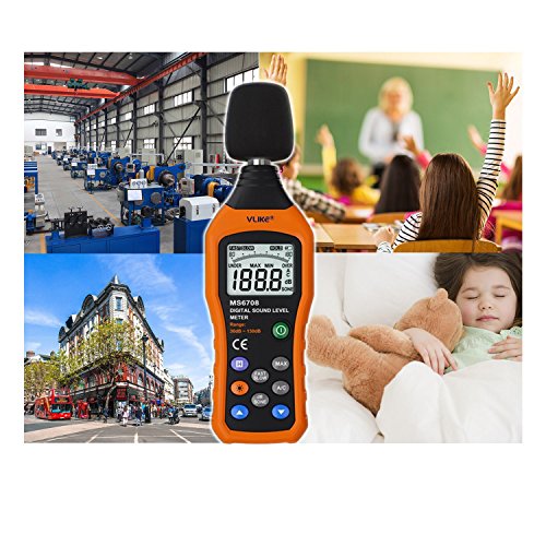Vlike VL6708 Lcd Digital Audio Decibel Meter Sound Level Meter Noise Level Meter Sound Monitor Db Meter Noise Measurement Measuring 30 Db To 130 Db A/C Mode thumb #6