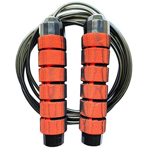 Jump Rope Skipping Rope for Men Women Kids Fitness Workout Speed Jumping Rope Jumprope with Ball Bearing Memory Foam Handles Adjustable Steel Wire Exercise Crossfit Training