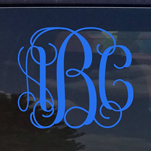 Custom Vine Monogram Initials Vinyl Decal / Bumper Sticker For Cars Yeti Cup Laptop (6"X7")(12 Colors) #TOP2
