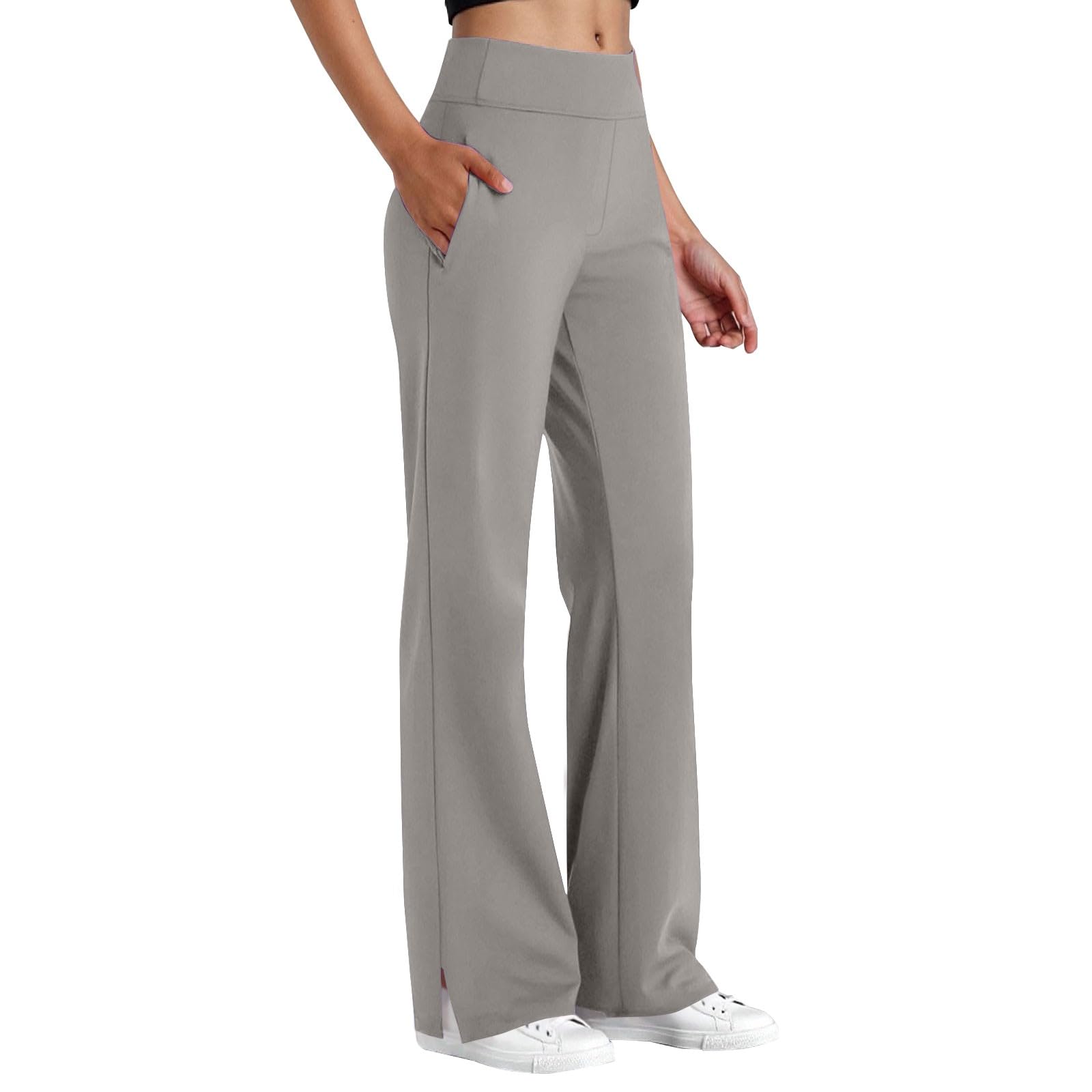 Pantalones de yoga para mujer, pierna ancha, elásticos, para tiempo libre
