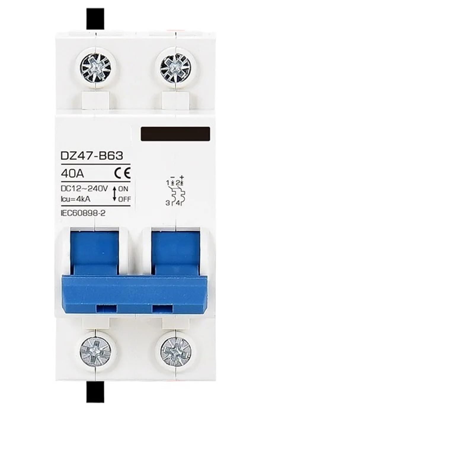 Miniaturowy wyłącznik automatyczny 12 V, 24 V, MCB 2P, 125 A, 130 A, 16 A, bezpiecznik resetujący, falownik, ochrona baterii, izolator, przełącznik transferu (1P, B16A)