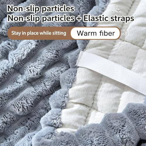 Coussin de chaise à bascule en fausse fourrure douce avec sangles
