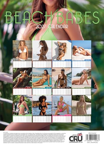Calendario A3 2027 Beach Babes para pared con fotografías artísticas 2