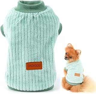 SMALLLEE_LUCKY_STORE Pet Ribbed Fleece Jumpers Pullover Sweatshirt for Small Dogs Cat,Puppy Yorkie Chihuahua Warm Sweater Winter Clothes