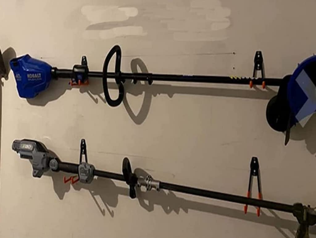 Zoele 2Pcs Steel String Trimmer Hanger, Wall Mount Garden Tool Hanger, Weed Eater Wall Holder, for Garage Tool Organizers and Storage (Medium U)