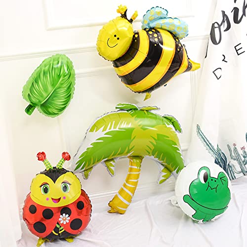 8 Pcs Hawaiian Foil Balloons Flamingo Pineapple Palm Tree Cactus Leaf Watermelon Cocktail Glass Mylar Aluminum Helium Party Balloons For Wedding Birthday Holiday Tropical Summer Luau Party Supplies #TOP4