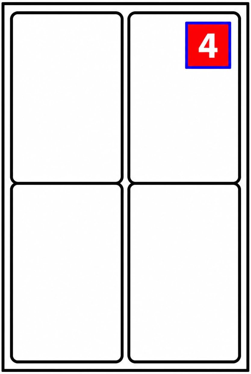 4 Labels per A4 Sheet, 100 Sheets 400 Address Labels, Self-Adhesive Shipping Labels for Parcels, Easy Peel, Jam-Free, Inkjet & Laser Printer Compatible – 99.1 x 139mm Postage Stickers