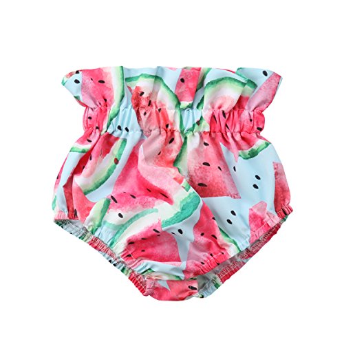 One Opening Newborn Infant Baby Girl Watermelon Shorts Girls Summer Casual Bloomer Pants Outfits Clothes (Pink, 12-18 Month) #TOP10