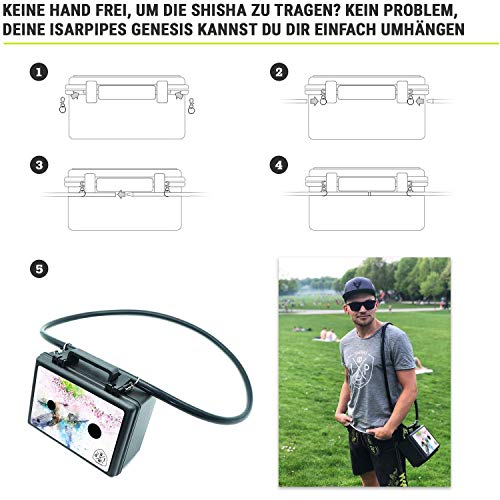 IsarPipes Shisha to go Komplett-Set inkl. Zubehör | bruchsichere Wasserpfeife zum mitnehmen | Humming Bird Design | Mini… – Bild 7