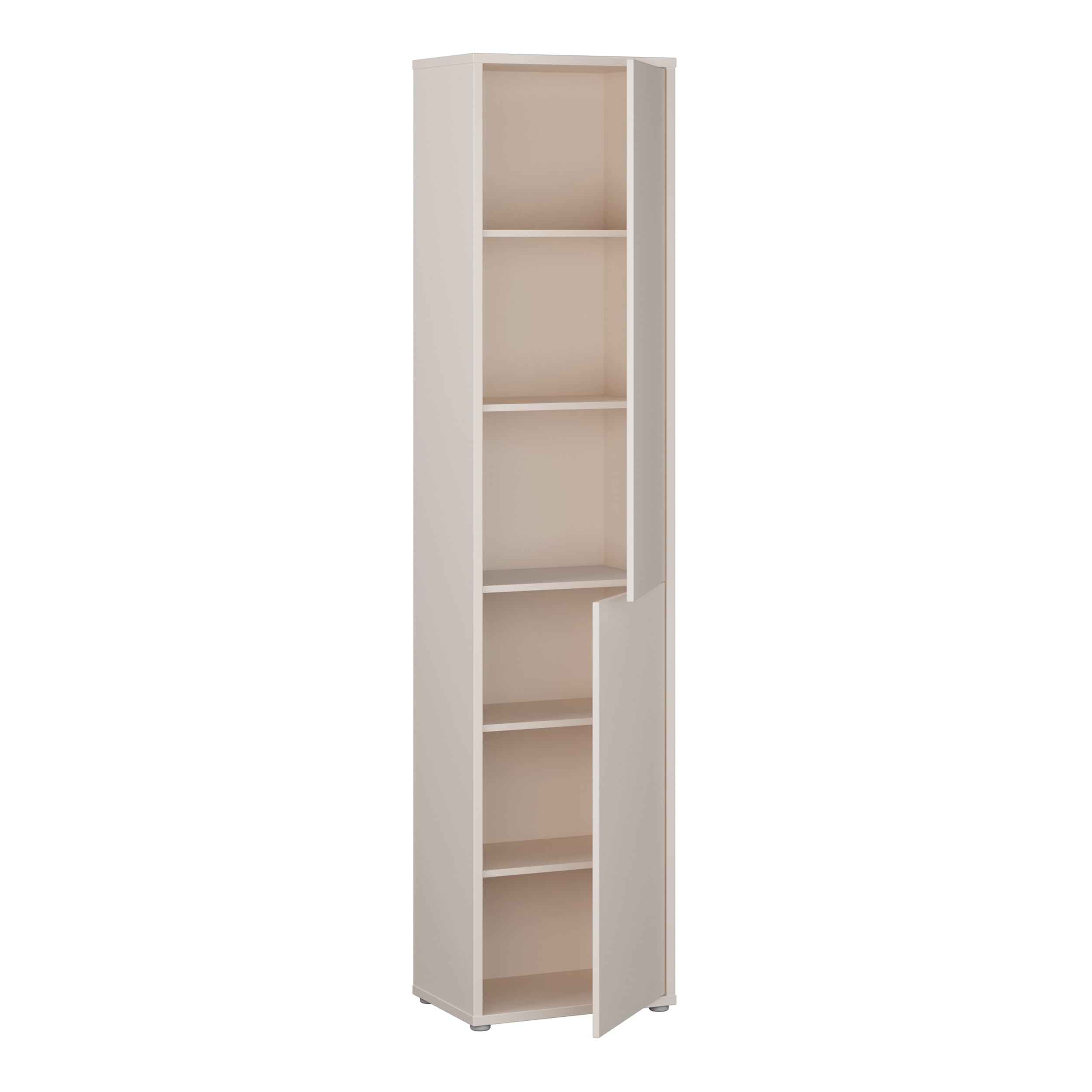 Forte Alice Springs Hochschrank 50, modern-minimalistisch, 2-türig, Wohn-/Esszimmer, Holzwerkstoff, Kaschmir Beige, 49,8 cm breit x 214,3 cm hoch x 34,9 cm tief