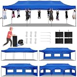 Tooluck 10x30 Pop up Heavy Duty Canopy Tent with 8 sidewalls Easy up Heavy Duty Tent Waterproof Wedd