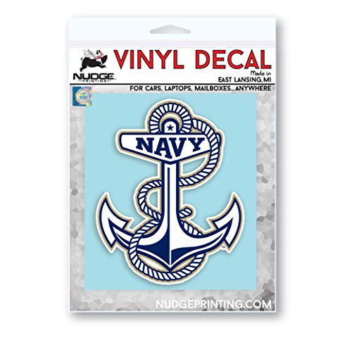 Image of Collegiate NCAA Car Decal Made from Premium Weatherproof Vinyl (US Naval Academy Anchor)