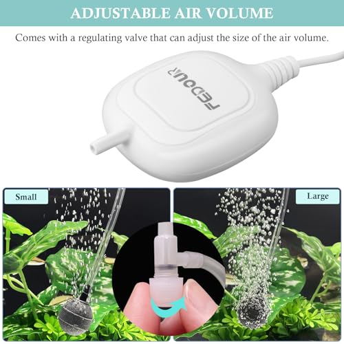 FEDOUR Mini Whisper Aquarium Air Pump, Nano Ultra Quiet Fish Tank Aerator, Fish Tank Bubbler Pump for Up to 80L Betta Tank - Image 4